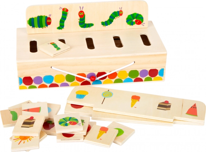 Houten sorteerkistje Caterpillar – didactisch speelgoed