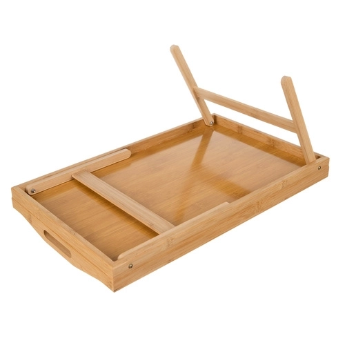 Opvouwbare bamboetafel voor bed met laptopfunctie