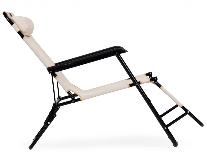 Tuinstoel met hoofdsteun beige