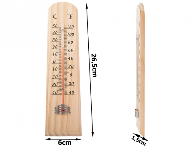 Grote houten thermometer voor binnen- en buitengebruik