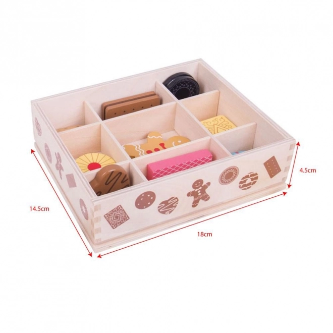 Bigjigs Speelgoeddoos met houten koekjes