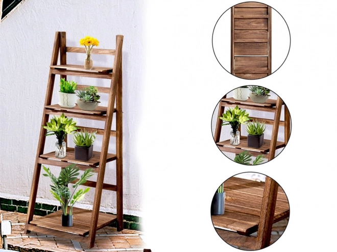 Meervoudig houten plantenbak en boekenkast