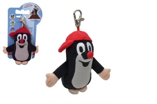 Mol met petje en karabijnhaak 10 cm