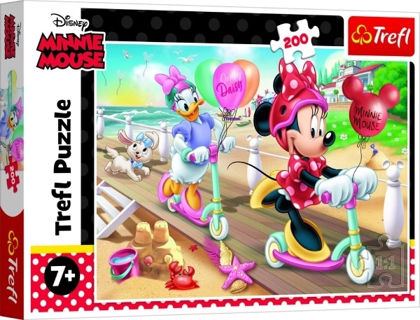 Puzzel 200 stukjes Minnie op het strand Disney Minnie