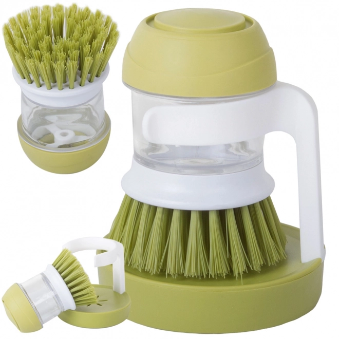 Vloeistofdispenser voor keukensponzen om te schrobben en af te wassen met staander – zelený