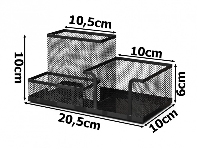 Metalen bureau-organizer 3 vakken