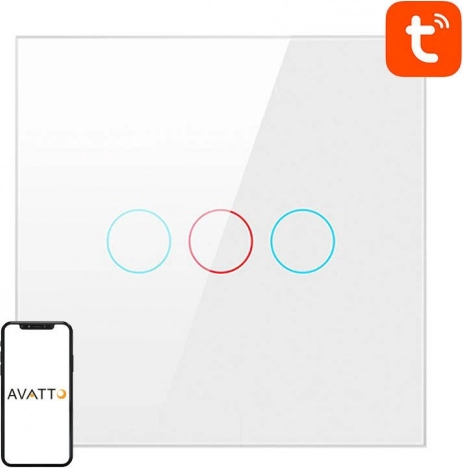 Slimme touch lichtschakelaar Zigbee Avatto zonder nuldraad 1 kanaal – Wit