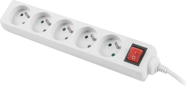 Vijf stopcontacten voor meerdere apparaten