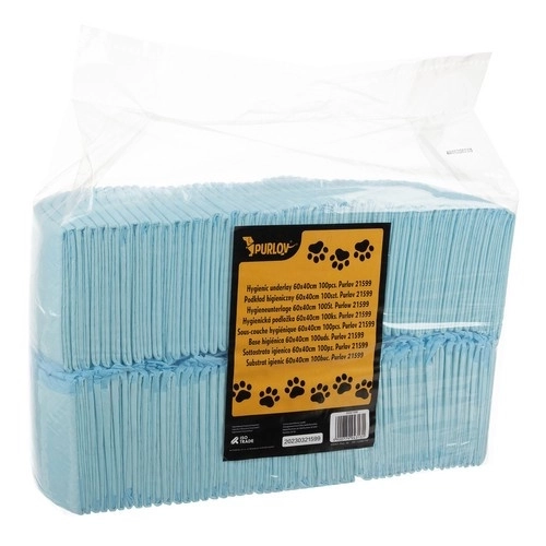 Absorberende hygiënische onderlegger voor dieren 60 x 40 cm - 100 stuks