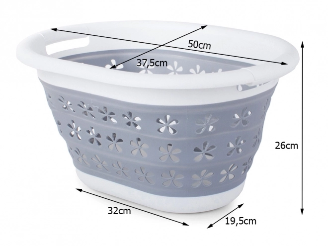 Vouwbare siliconen wasmand met bloemetjes