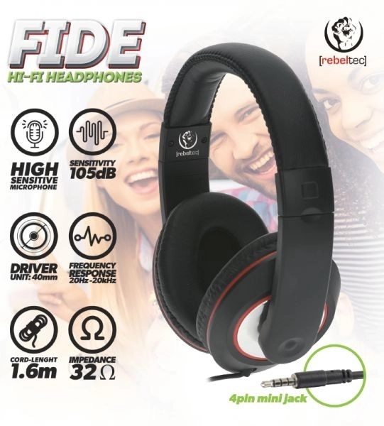 Stereohoofdtelefoon met microfoon FIDE