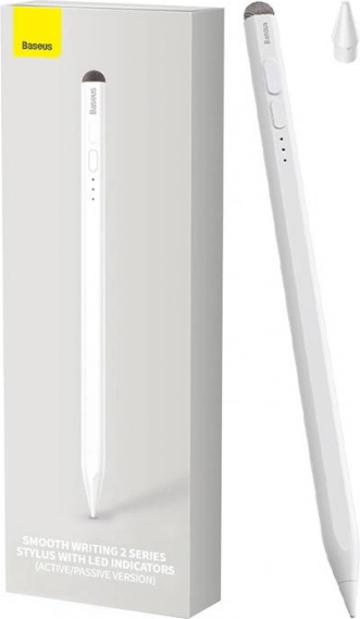 Stylus Baseus voor tablets met LED-indicatoren, wit