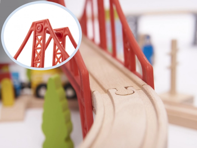 Houten treinspeelbaan - 70 stukken
