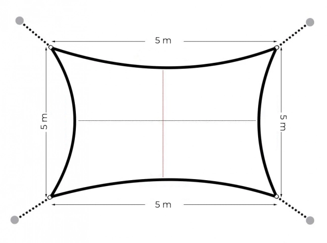 Grijze vierkante zonnescherm 5x5 m, waterdichte hoes van MultiGarden