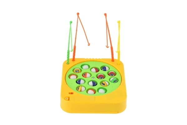 Spel Vissen/Vissers gezelschapsspel 16x17,5cm op batterijen in doos 16x22x3,5cm