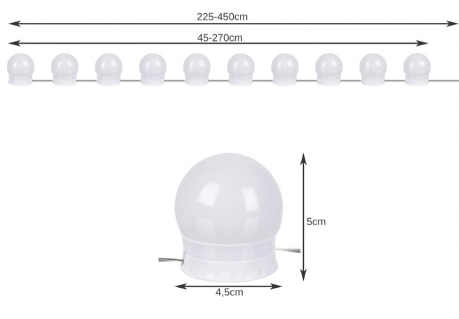 LED-lampen voor spiegel/toaletttafel - 10 stuks.