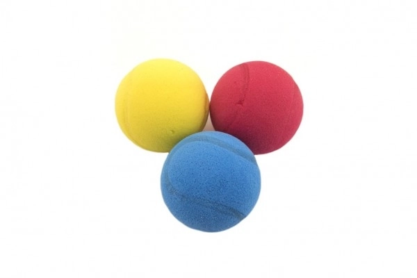 Zachte bal voor soft tennis, schuim, diameter 7cm, assorti 3 kleuren