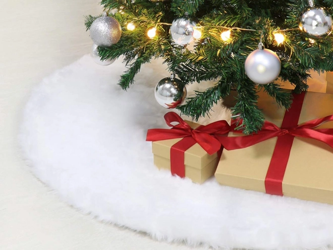 Witte harige onderkleed voor kerstboom