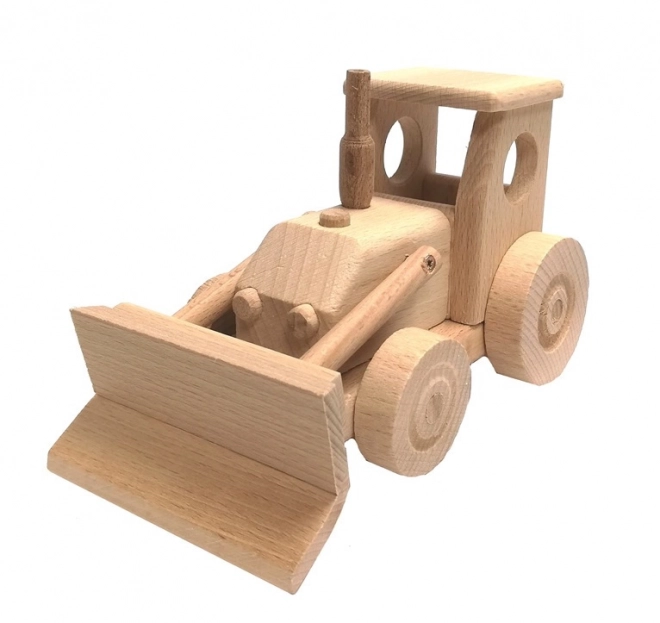 Houten tractor met blad