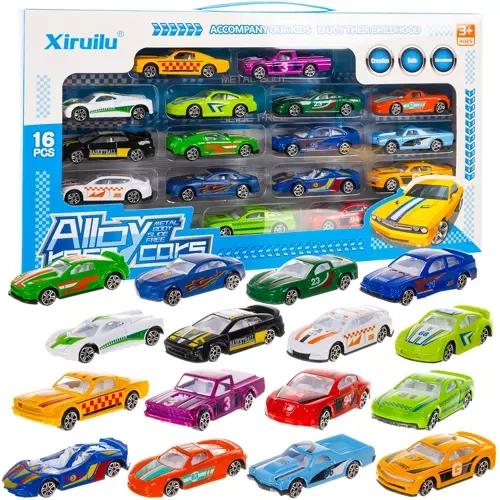 Gekleurde set auto's - 16 stuks
