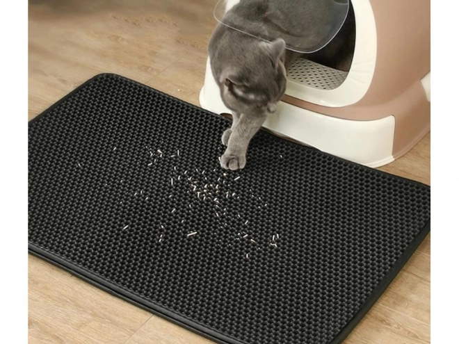 Mat voor kattenbak met hexagonaal patroon
