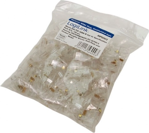 RJ45-connectoren CAT5 ongeaard 8P8C – verpakking 100 stuks
