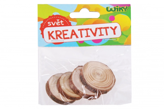 Houten schijfjes voor creativiteit