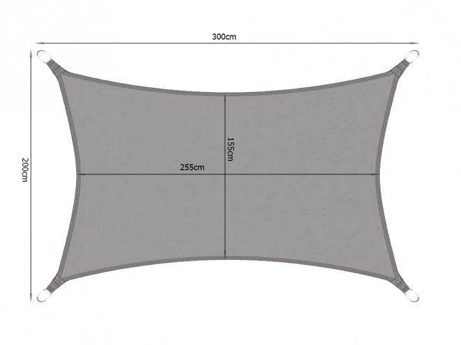 Grijs tuin zonnescherm 3x2m