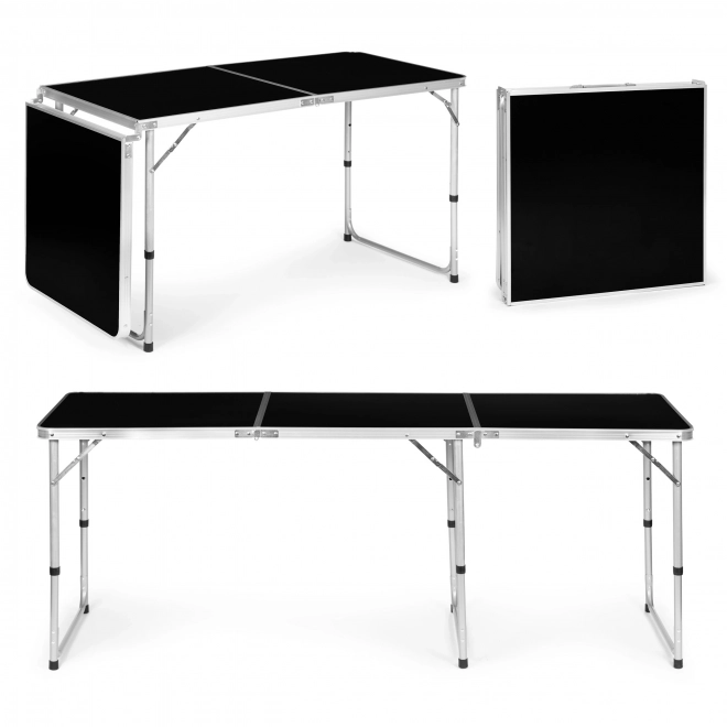 Toeristische tafel inklapbare kampeertafel zwart blad 180 x 60 cm