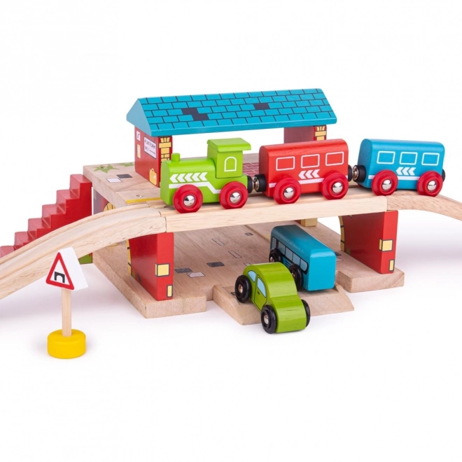 Bigjigs Rail Station boven de weg