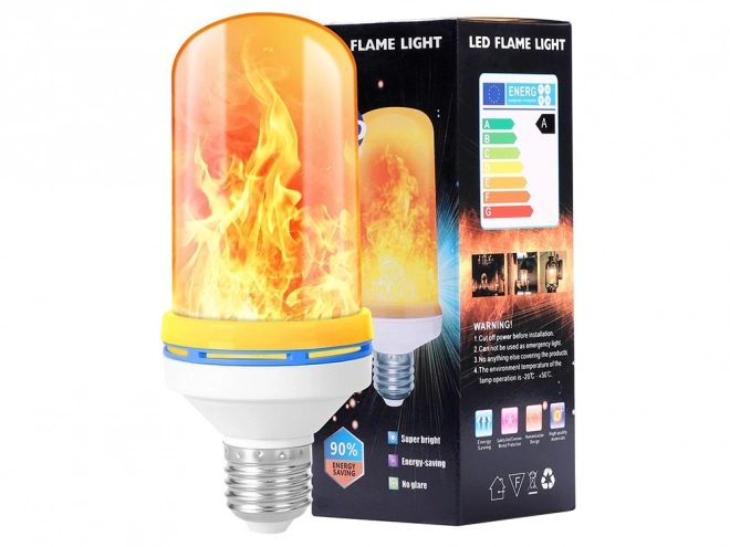 Led lamp met levend vlameffect e27 9w