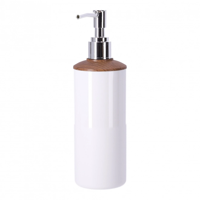 Set van 5 badkameraccessoires BERRETTI, wit + hout