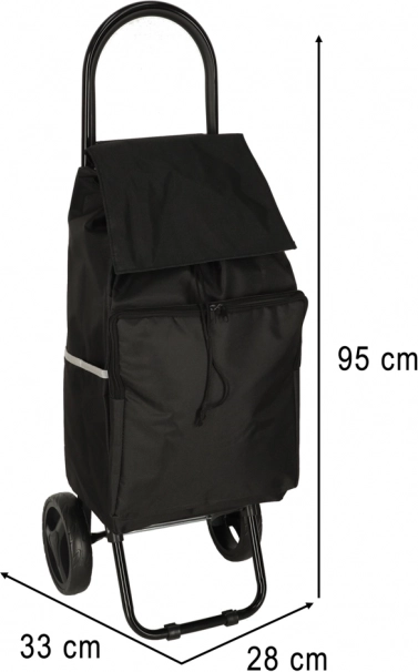 zwarte winkelwagentje op wieltjes met frame