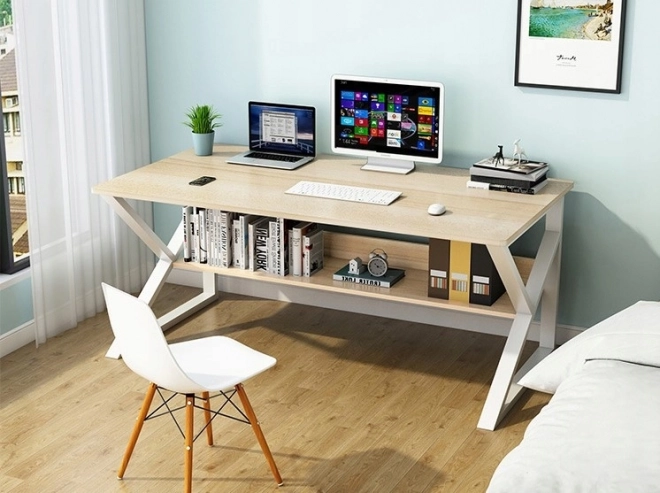 Computer tafel met plank 100x60 cm