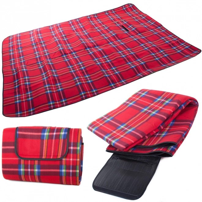Opvouwbare picknickdeken rood 150 x 200 cm