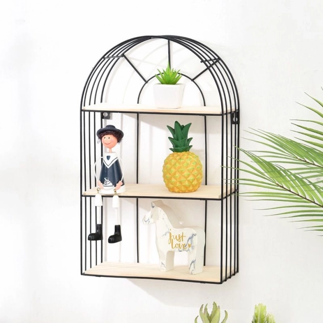 Wandplank, zwart, decoratief, stijl LOFT - hoogte 45 cm