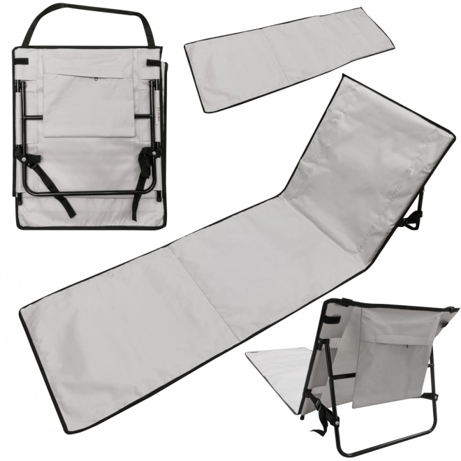 Strandmat met rugleuning Strandstoeltje inklapbaar grijs