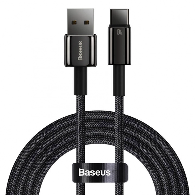 Kabel Baseus Tungsten Gold USB naar USB-C, 100 W, 2 m zwart