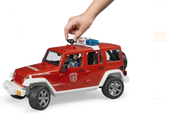 Bruder Rode Brandweer JEEP WRANGLER met figuur en accessoires