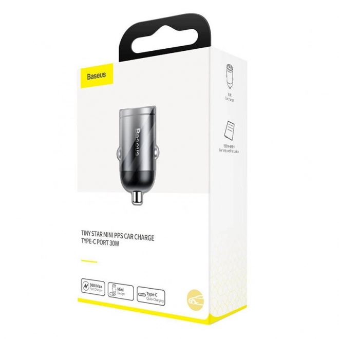 Autolader Baseus Tiny Star USB-C, QC 4.0+, PD, 30W