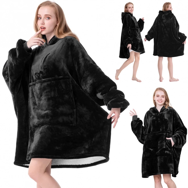 Warme oversized fleece deken hoodie