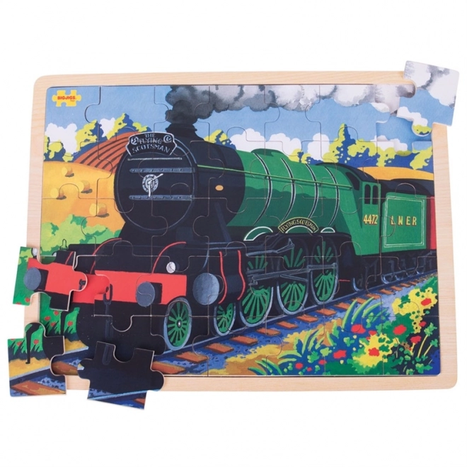 Houten puzzel historische trein Flying Scotsman