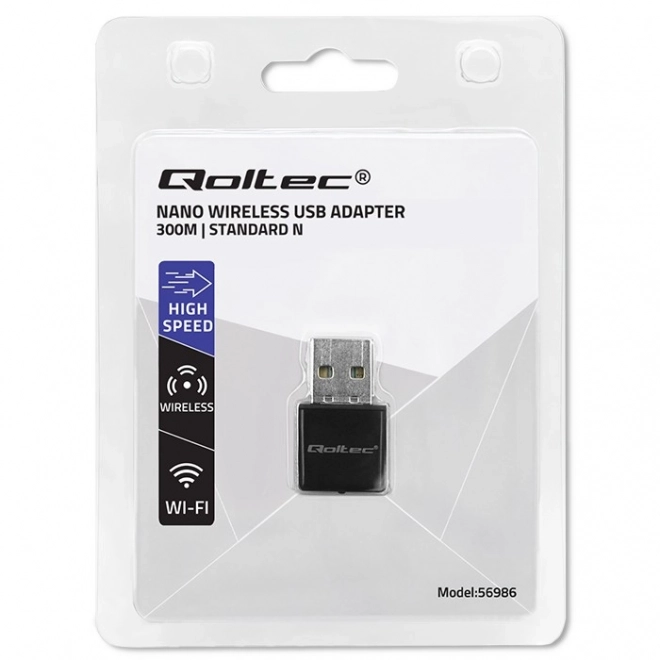Draadloze Mini Adapter WiFi Qoltec USB 2.0 300Mbps
