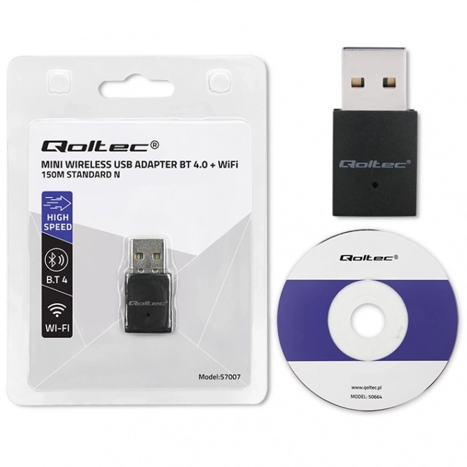 Draadloze mini-adapter Wi-Fi en Bluetooth 4.0 USB
