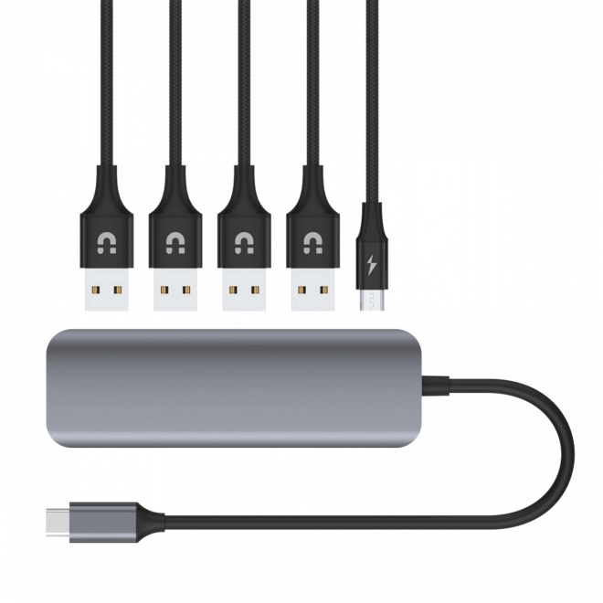 USB hub 4x USB 3.1 Gen1 microUSB voeding