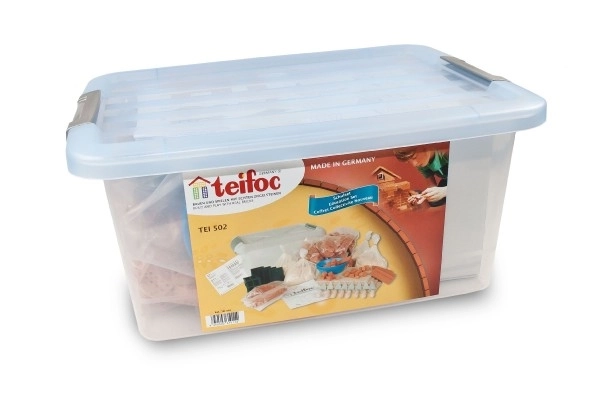 Bouwdoos Teifoc School Set 320 stuks in kunststof box met handgrepen 39x19x29cm