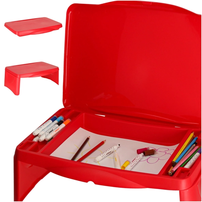 Kinderautotafel met opbergruimte – Rood