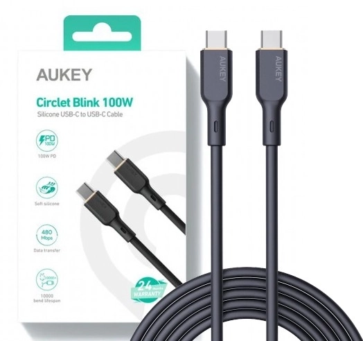 Siliconen kabel USB-C naar USB-C 1,8 m 100W AUKEY