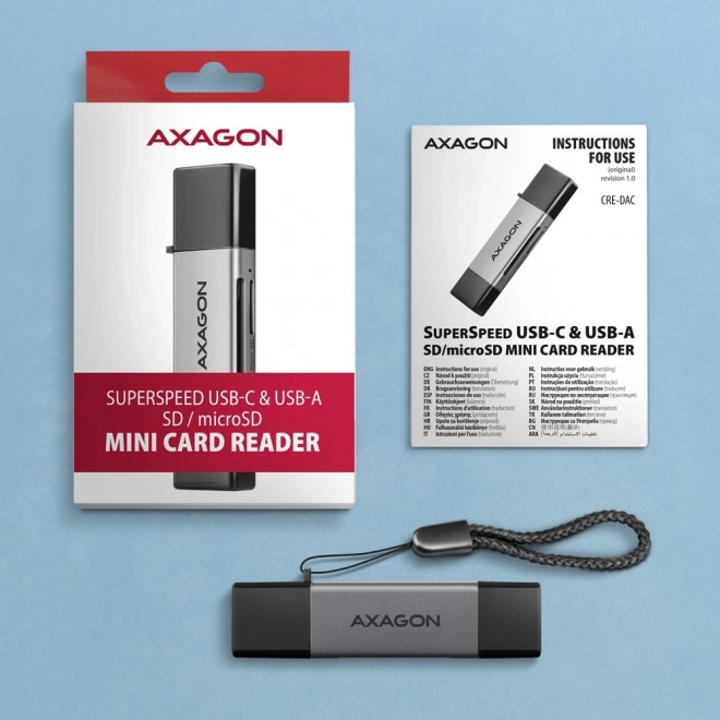Externe kaartlezer CRE-DAC USB3.2 Gen 1 Type-C + Type-A SD/microSD