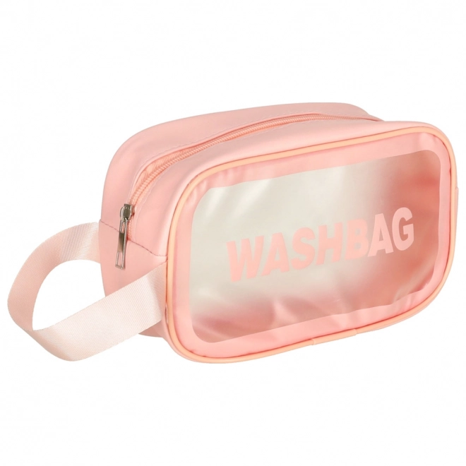 Roze doorzichtige reis cosmetica tasjes, waterdicht, set van 3 stuks